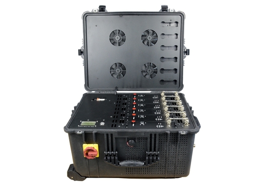 High Power Draw Bar Box Jammer With 6 Channels And 600W High Power Blocks UAV Signals Up To 3000Meters.