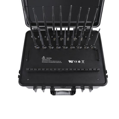 New powerful briefcase 18 Antenna Jammer blocks 2G, 3G, 4G, 5G, GPSL1, GPSL2-L5, GPSL3-L4, WIFI(Including WIFI 6E), 315,433,868, Lojack signals with 154W output power and a coverage range up to 100m