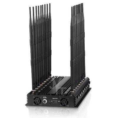 18 antennas signal jammer blocking all 2G 3G 4G 5G WIIFI (Including 5.2G,5.8G,WIFI 6E) GPS RF LOJACK signals with remote control.