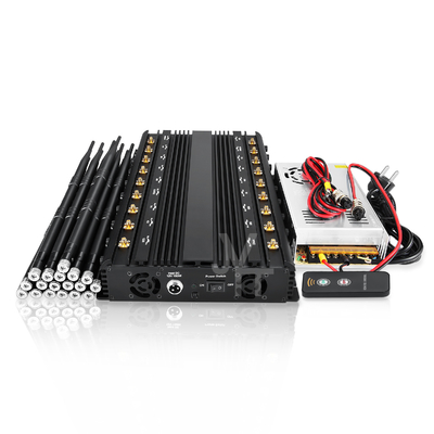 18 antennas signal jammer blocking all 2G 3G 4G 5G WIIFI GPS RF LOJACK signals with remote control.