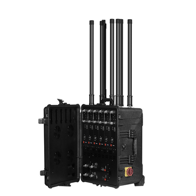 High Power Draw Bar Box 8 Channels Drone Signal Jammer With  800W High Power And Up To 3000 Meters Shilding Distance  blocks Drone/UAV Signals