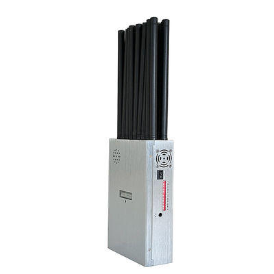 18 antennans portable signal jammer blocking WIFI 6E and mobile phone 2G, 3G, 4G, 5G and GPSL1, GPSL2-L5, GPSL3-L4 , 2.4GWIFI, 5.2GWIFI, 5.8GWIFI, UHF, RF, Lojack signals With 2.5dbi Antennas.