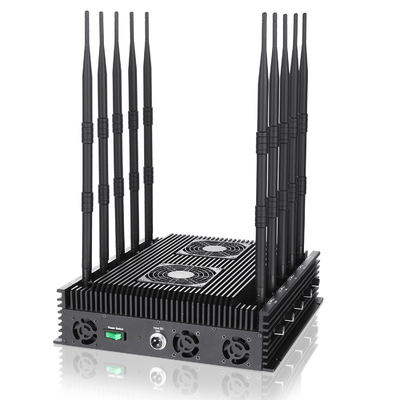 Powerful 10 antennas jammer blocks 2G, 3G, 4G,5G and WIFI signals with an output power of 84W ,coverag range up to 100m