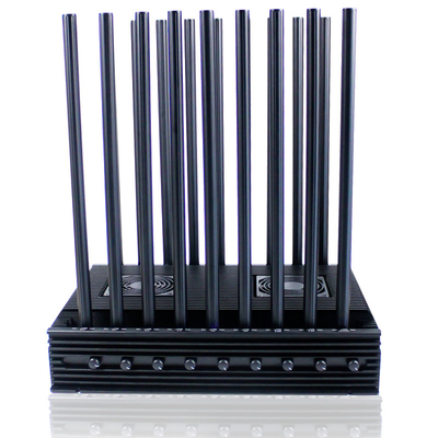 18 Antennas 2G 3G 4G 5G GPS WIFI RF LOJACK Signals Jammer with 6-10W output power per band and 6-7dbi Omni-directional antennas