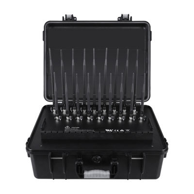 Новый мощный портфель 18 Антенный джаммер блокирует 2G, 3G, 4G, 5G, GPSL1, GPSL2-L5, GPSL3-L4, WIFI, 315,433,868Сигналы Lojack с выходной мощностью 158 Вт и диапазоном покрытия до 120 м
